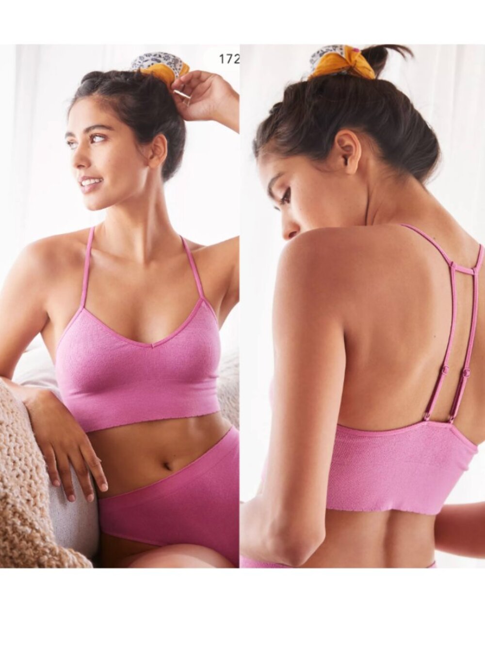 ☀️ ANTHROPOLOGIE Jenny Seamless T-Back Bralette L/XL Hot Pink